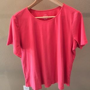 CJ Banks coral short sleeve crew neck t-shirt